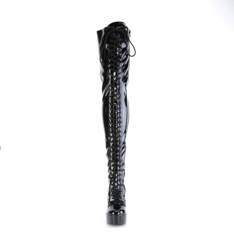 Pleaser Electra-3023 Hoge Hakken Dames Zwart | EQWUF-BE