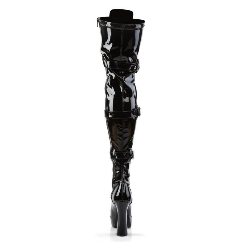 Pleaser Electra-3028 Hoge Hakken Dames Zwart | XOWZC-BE