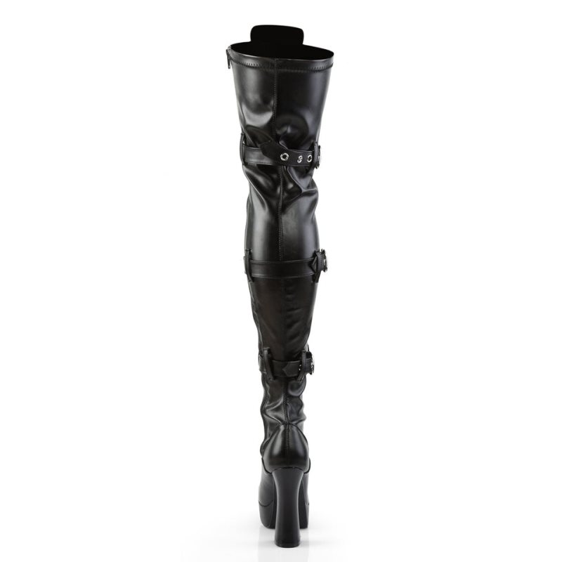 Pleaser Electra-3028 Vegan Leather Hoge Hakken Dames Zwart | CQRXE-BE