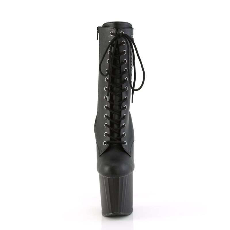 Pleaser Enchant-1040PK Vegan Leather Laarzen Dames Zwart | LVCAY-BE