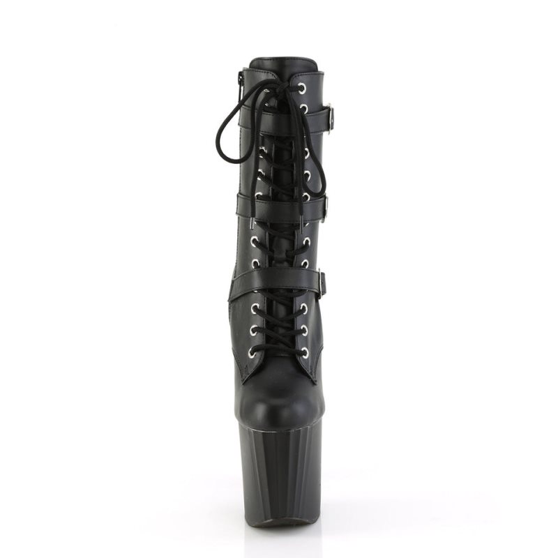 Pleaser Enchant-1043 Vegan Leather Laarzen Dames Zwart | STYJN-BE