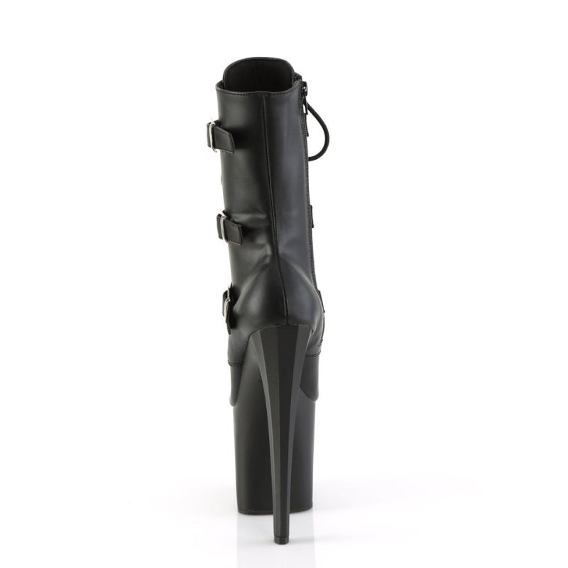 Pleaser Enchant-1043 Vegan Leather Laarzen Dames Zwart | STYJN-BE