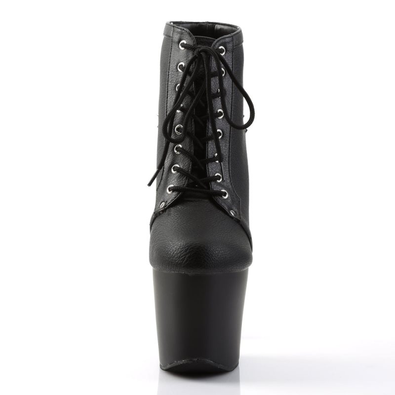 Pleaser Fearless-700-28 Vegan Leather Laarzen Dames Zwart | DZUCV-BE