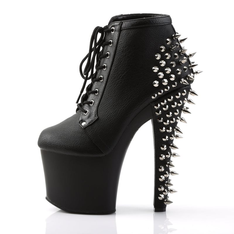 Pleaser Fearless-700-28 Vegan Leather Laarzen Dames Zwart | DZUCV-BE