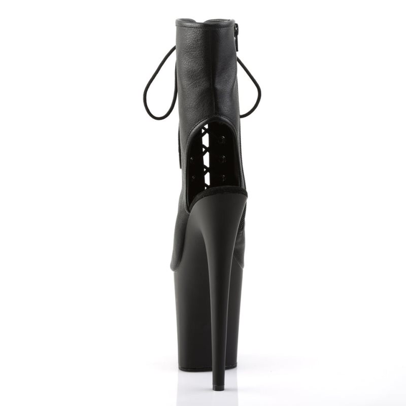 Pleaser Flamingo-1016 Vegan Leather Laarzen Dames Zwart | VGUCT-BE