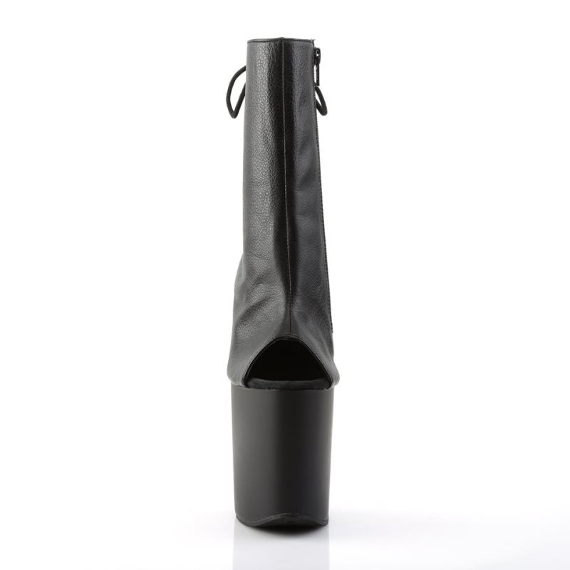 Pleaser Flamingo-1018 Vegan Leather Laarzen Dames Zwart | WNFOQ-BE