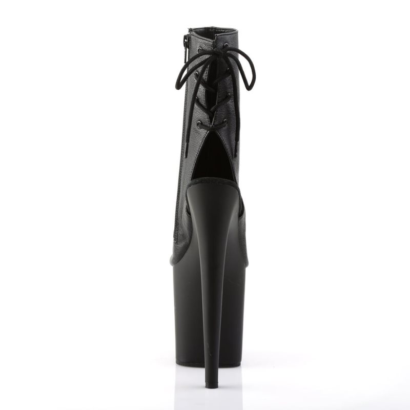 Pleaser Flamingo-1018 Vegan Leather Laarzen Dames Zwart | WNFOQ-BE