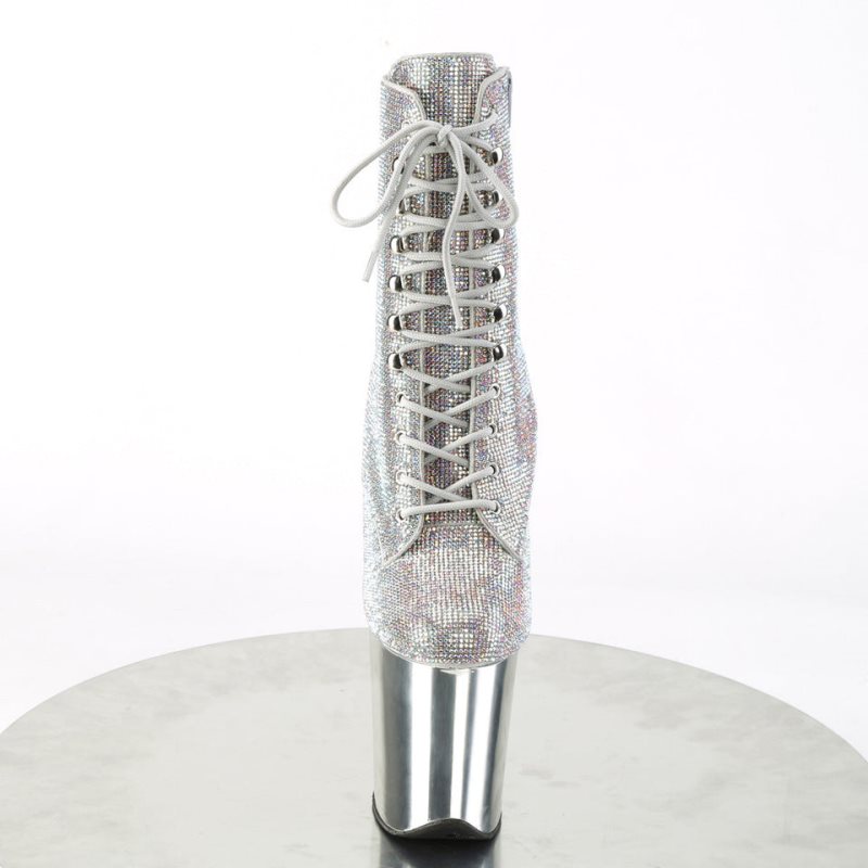Pleaser Flamingo-1020CHRS Laarzen Dames Gekleurd Zilver | WFEIV-BE