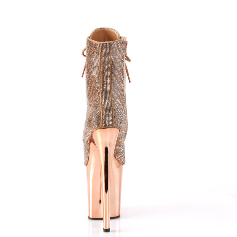 Pleaser Flamingo-1020CHRS Laarzen Dames Roze Goud | WEVUJ-BE