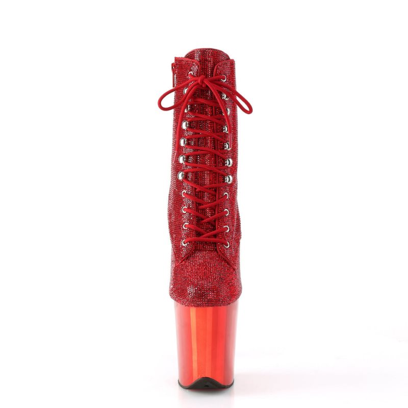 Pleaser Flamingo-1020CHRS Laarzen Dames Rood | BGNHZ-BE