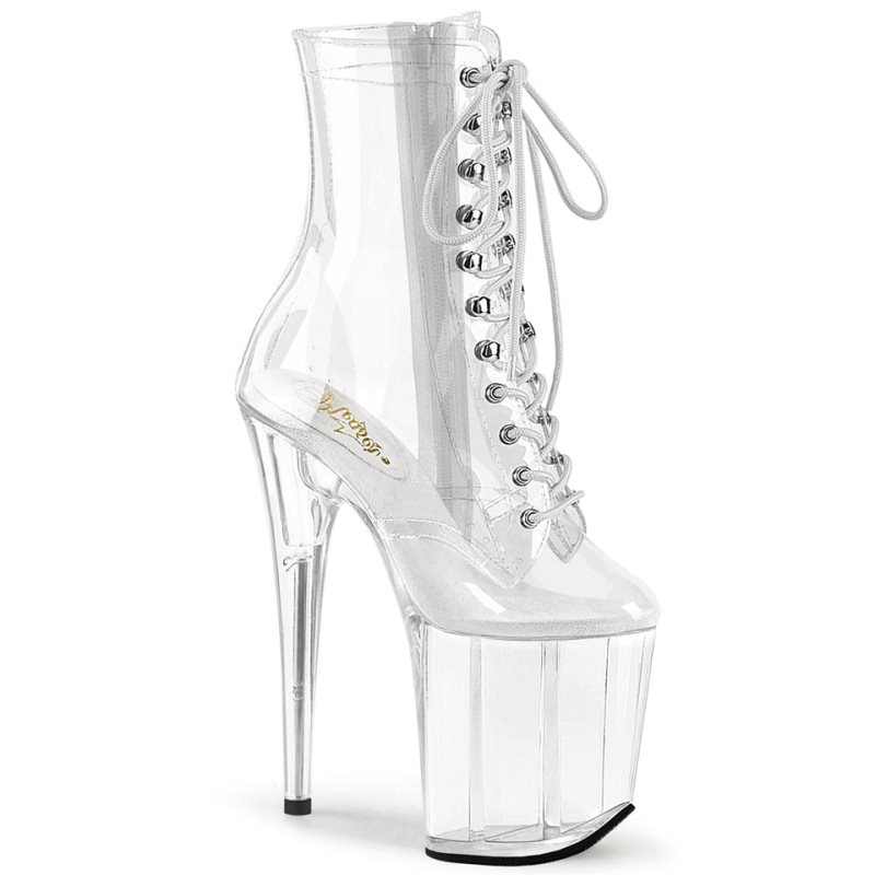 Pleaser Flamingo-1020C Laarzen Dames Clear | TDGBF-BE