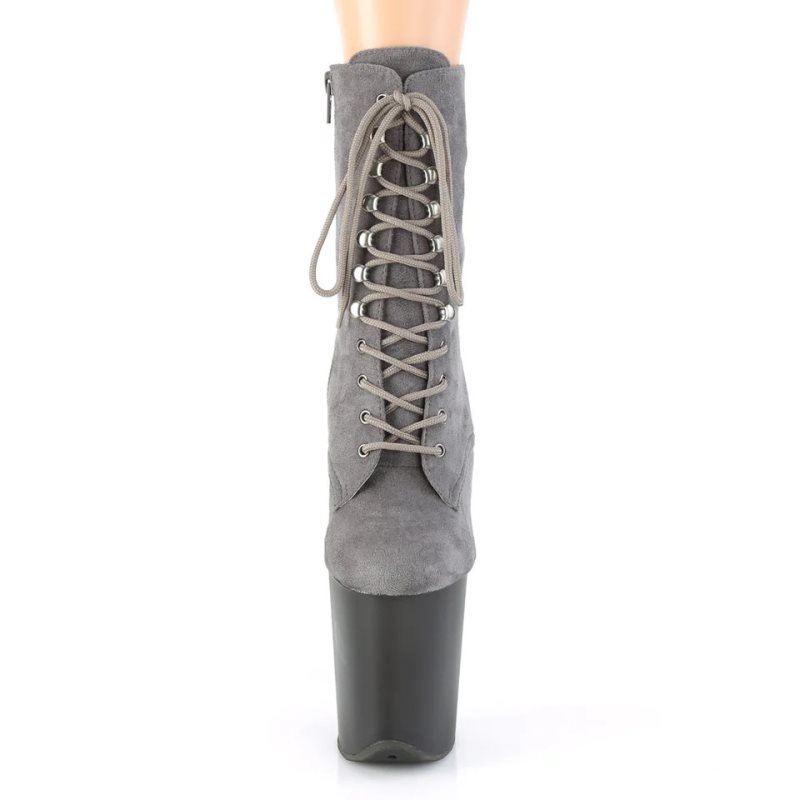 Pleaser Flamingo-1020FST Laarzen Dames Grijs | JVINC-BE