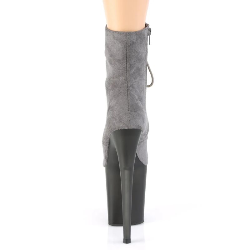 Pleaser Flamingo-1020FST Laarzen Dames Grijs | JVINC-BE