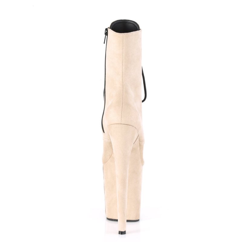 Pleaser Flamingo-1020FS Laarzen Dames Beige | LFAZT-BE