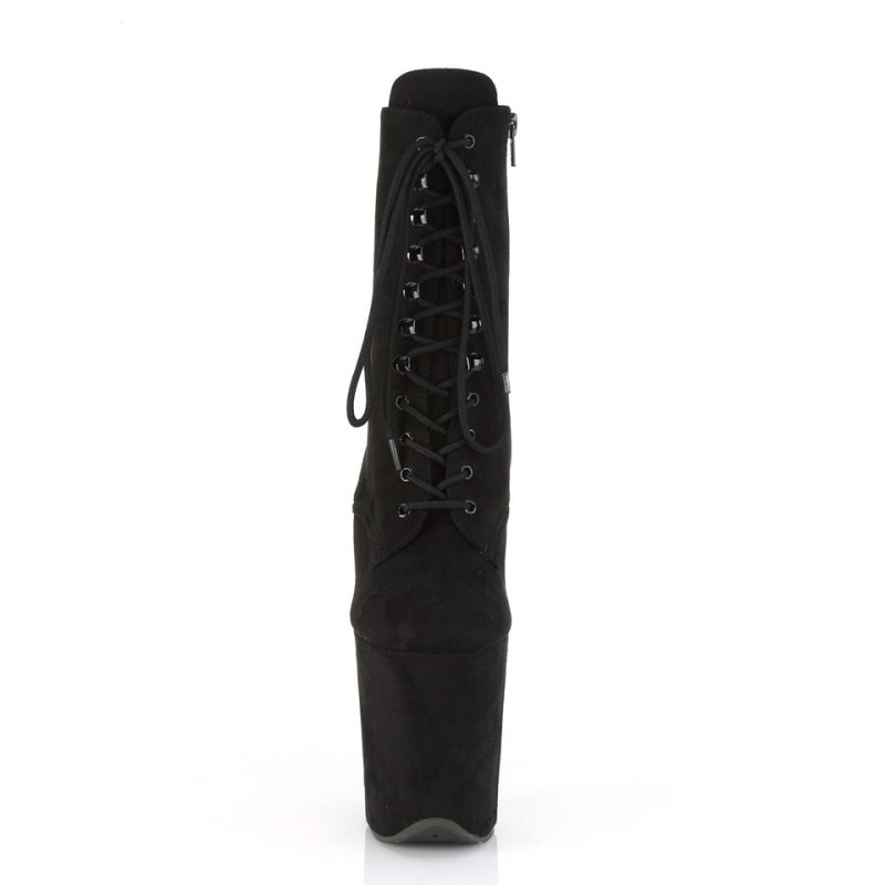 Pleaser Flamingo-1020FS Suede Laarzen Dames Zwart | NWOPX-BE