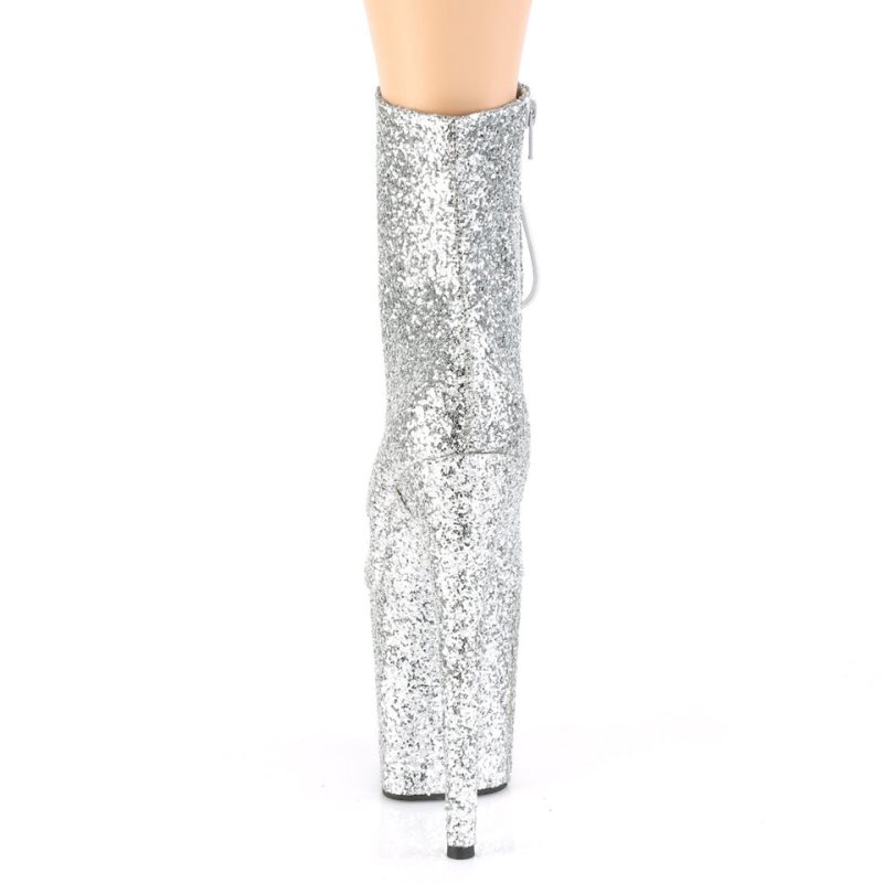 Pleaser Flamingo-1020GWR Laarzen Dames Zilver | YBATZ-BE
