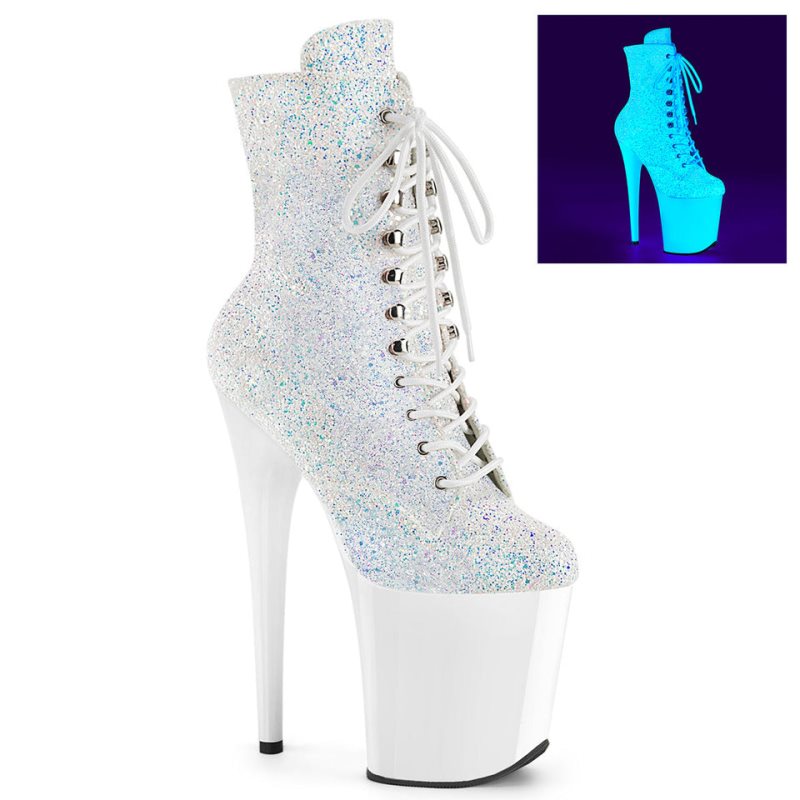 Pleaser Flamingo-1020LG Laarzen Dames Wit | MXAWB-BE