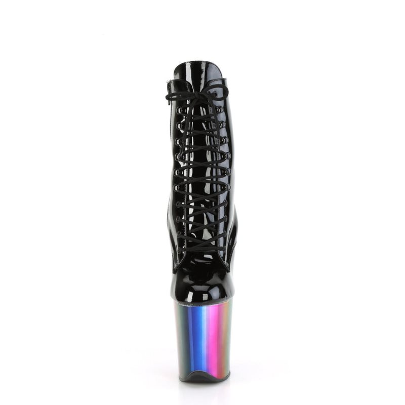 Pleaser Flamingo-1020RC Laarzen Dames Zwart Gekleurd | ZJORQ-BE