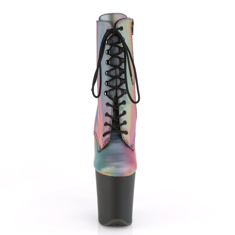 Pleaser Flamingo-1020REFL Laarzen Dames Gekleurd Zwart | FZVYQ-BE