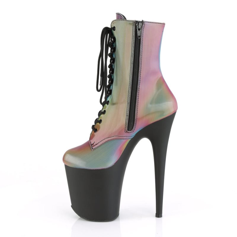 Pleaser Flamingo-1020REFL Laarzen Dames Gekleurd Zwart | FZVYQ-BE