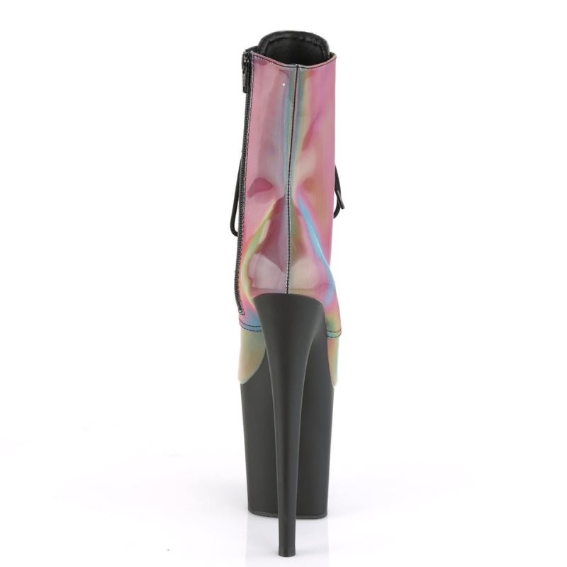 Pleaser Flamingo-1020REFL Laarzen Dames Gekleurd Zwart | FZVYQ-BE