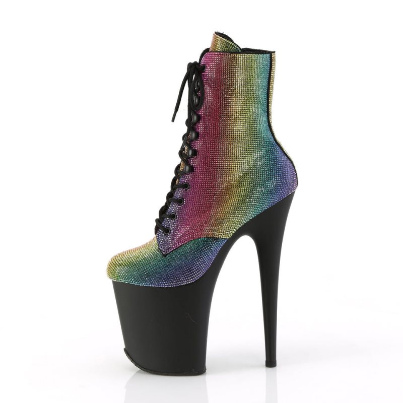 Pleaser Flamingo-1020RS Laarzen Dames Gekleurd Zwart | YKVTE-BE