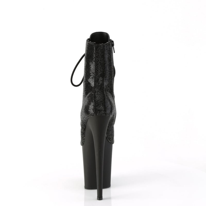 Pleaser Flamingo-1020RS Laarzen Dames Zwart | BUPDY-BE