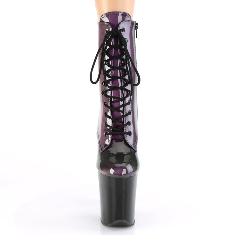 Pleaser Flamingo-1020SHG Laarzen Dames Paars Zwart | PHEBD-BE