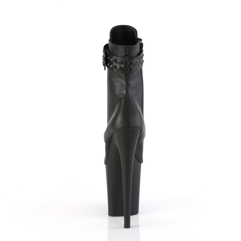 Pleaser Flamingo-1020STR Vegan Leather Laarzen Dames Zwart | JCDLX-BE