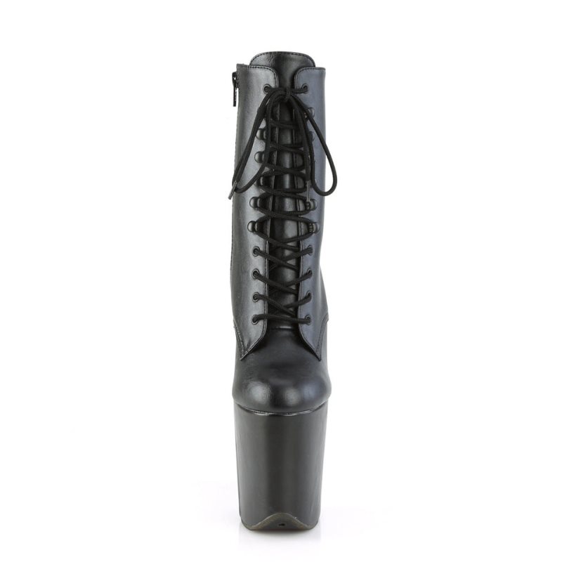 Pleaser Flamingo-1020WR Vegan Leather Laarzen Dames Zwart | TUAWH-BE