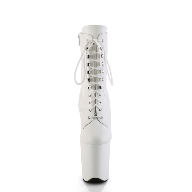 Pleaser Flamingo-1020WR Vegan Leather Laarzen Dames Wit | KNUXL-BE