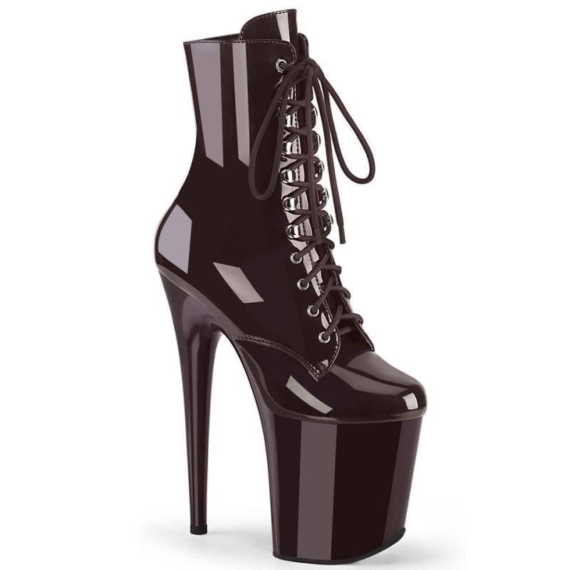 Pleaser Flamingo-1020 Laarzen Dames Donkerbruin | ORBCG-BE