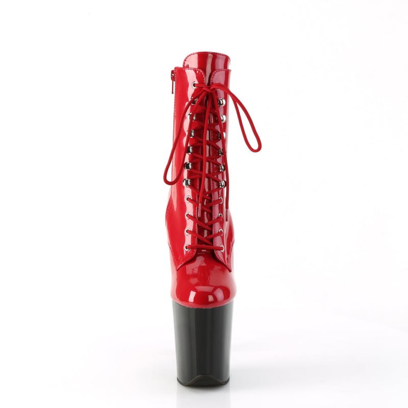 Pleaser Flamingo-1020 Laarzen Dames Rood Zwart | JYQNG-BE