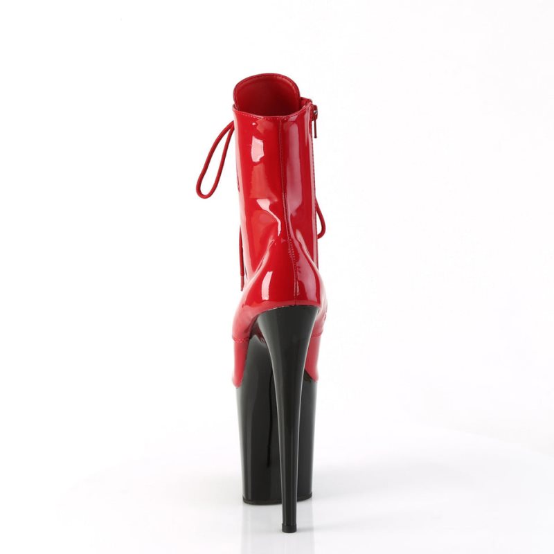 Pleaser Flamingo-1020 Laarzen Dames Rood Zwart | JYQNG-BE