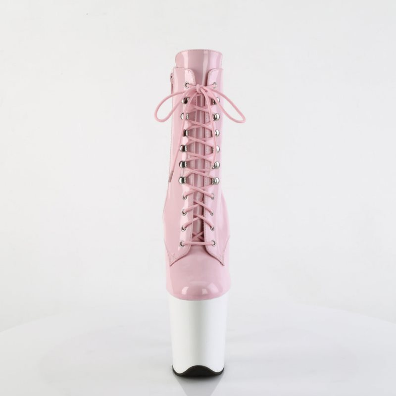 Pleaser Flamingo-1020 Laarzen Dames Roze Wit | XVDKS-BE