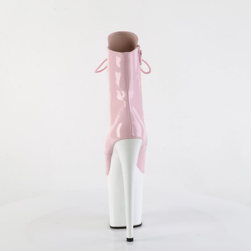 Pleaser Flamingo-1020 Laarzen Dames Roze Wit | XVDKS-BE