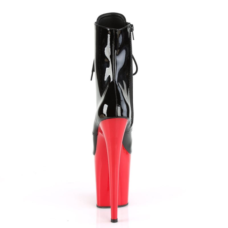 Pleaser Flamingo-1020 Laarzen Dames Zwart Rood | MUFQY-BE