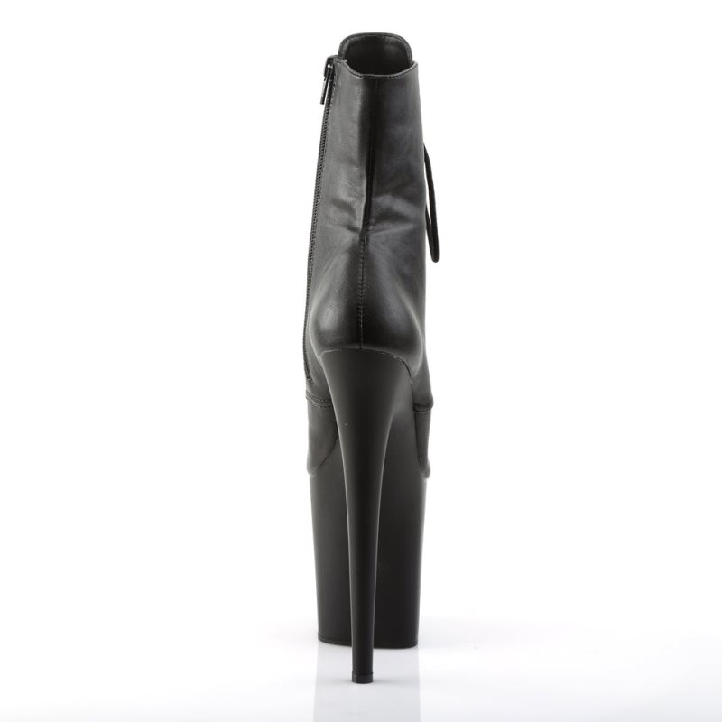 Pleaser Flamingo-1020 Vegan Leather Laarzen Dames Zwart | MGYSB-BE