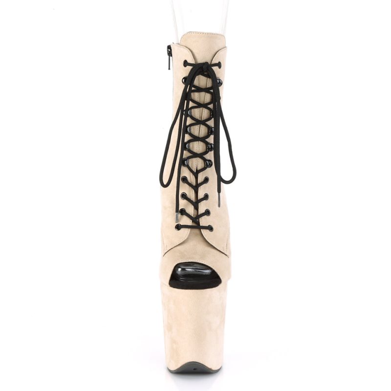 Pleaser Flamingo-1021FS Laarzen Dames Beige | XGVFR-BE