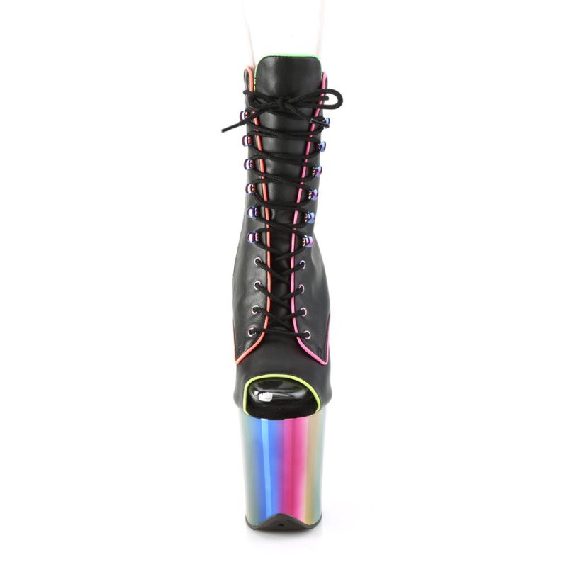 Pleaser Flamingo-1021RC-02 Laarzen Dames Zwart Gekleurd | BQAMJ-BE
