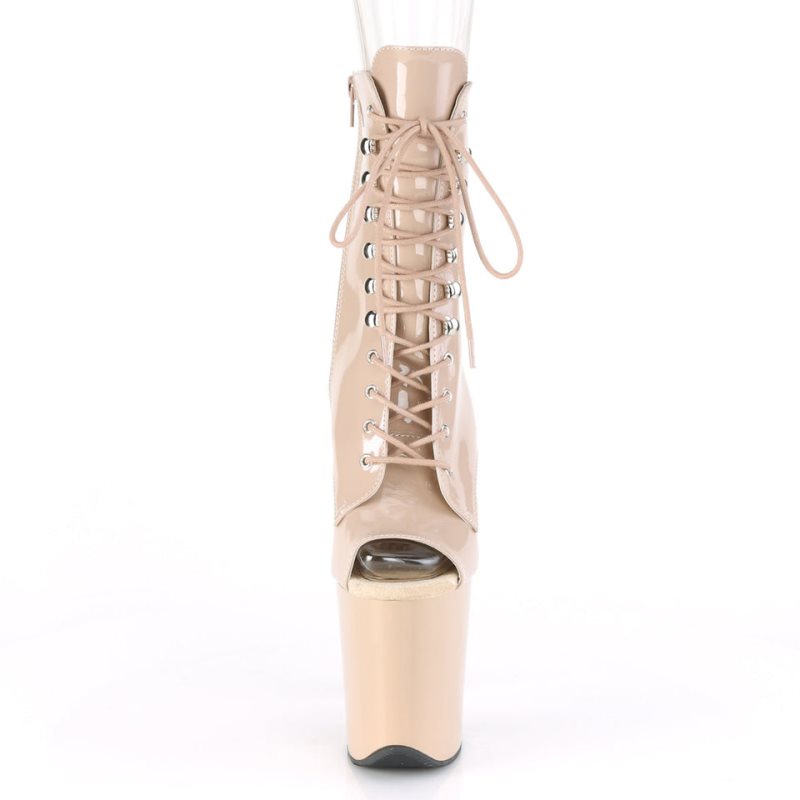 Pleaser Flamingo-1021 Laarzen Dames Beige | JXENF-BE