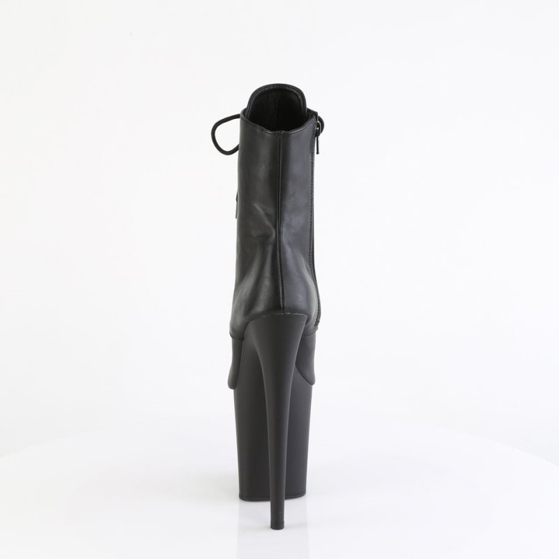 Pleaser Flamingo-1021 Vegan Leather Laarzen Dames Zwart | QKNEM-BE