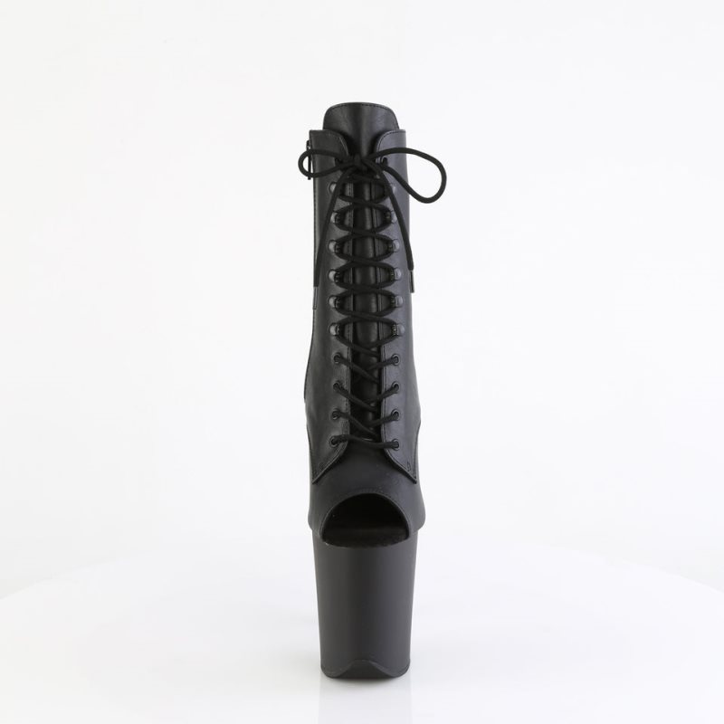 Pleaser Flamingo-1021 Vegan Leather Laarzen Dames Zwart | QKNEM-BE