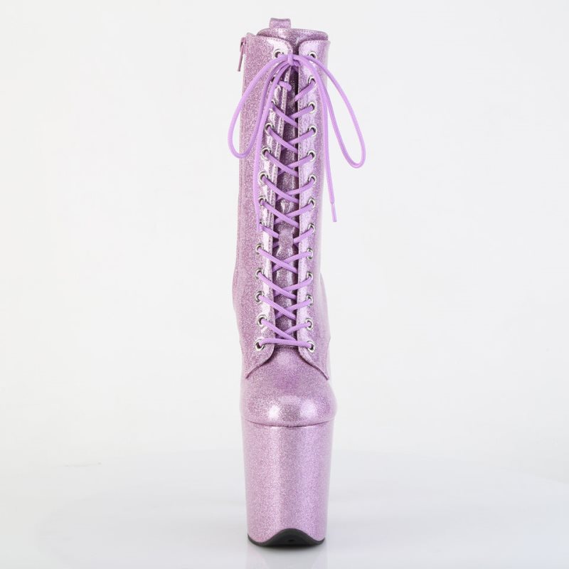 Pleaser Flamingo-1040GP Glitter Laarzen Dames Paars | DXKFB-BE