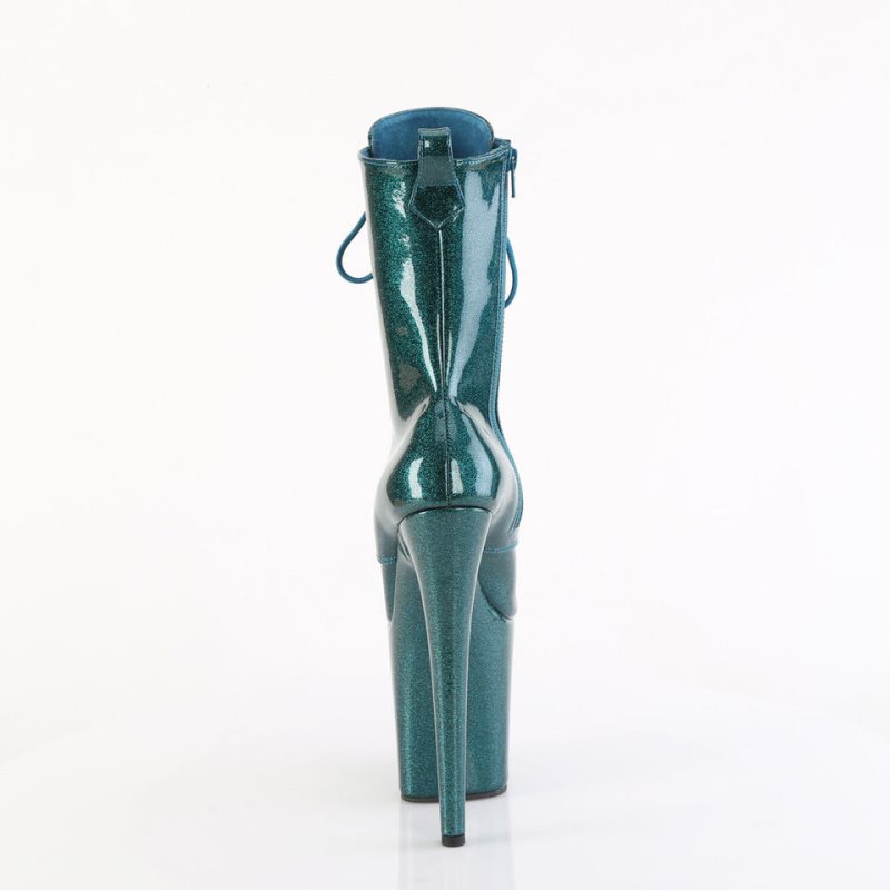 Pleaser Flamingo-1040GP Laarzen Dames Turquoise | PGENF-BE