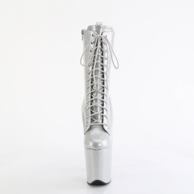 Pleaser Flamingo-1040GP Laarzen Dames Zilver | ISVOJ-BE
