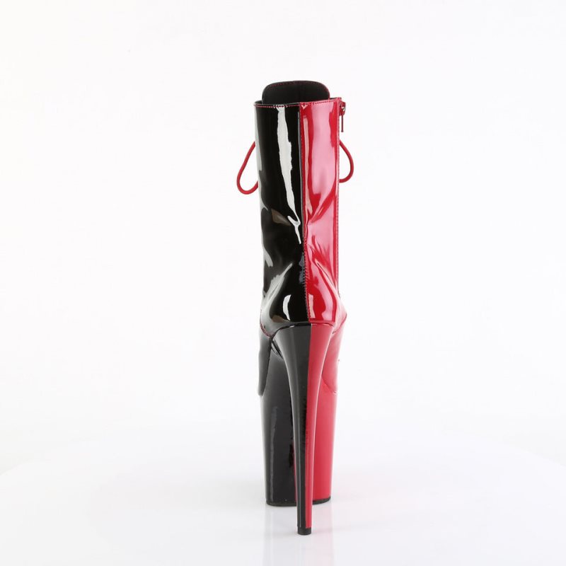 Pleaser Flamingo-1040TT Laarzen Dames Rood Zwart | AUIBD-BE