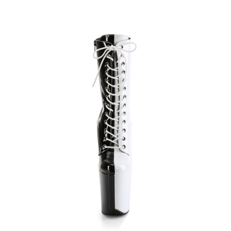 Pleaser Flamingo-1040TT Laarzen Dames Zwart Wit | OAXRT-BE