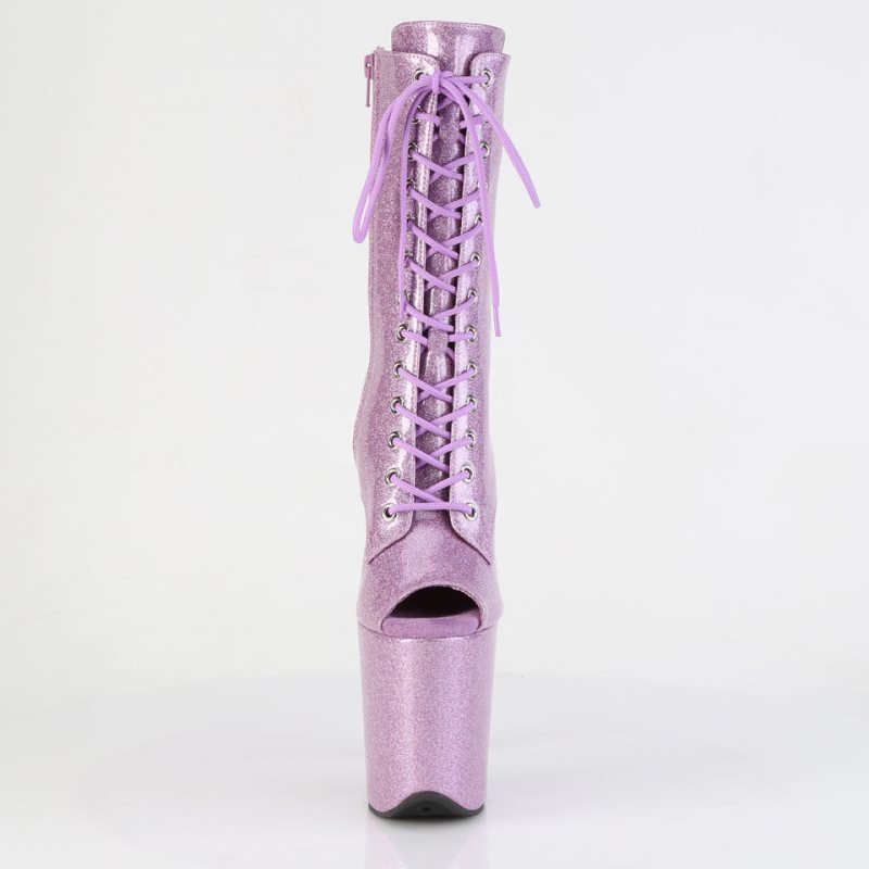 Pleaser Flamingo-1041GP Glitter Laarzen Dames Paars | FQBYL-BE