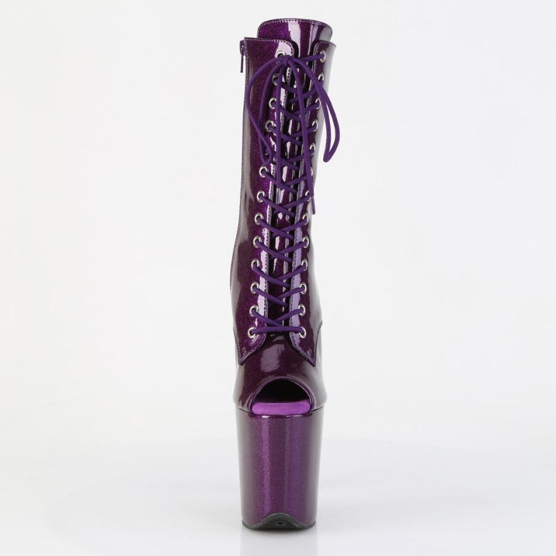Pleaser Flamingo-1041GP Glitter Laarzen Dames Paars | RQBDH-BE